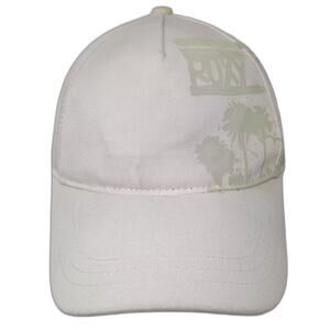 Roxy Baseball Cap Beige Green One Size Slideback Palm Tree Graphic Cotton Hat